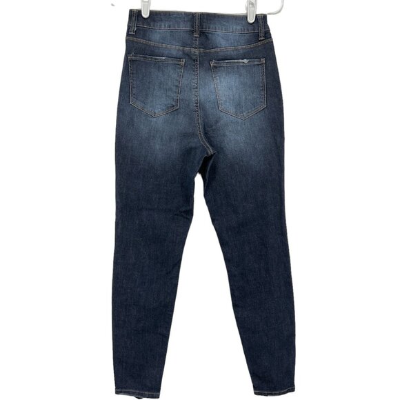 Vanilla Star Women's Distressed High Rise Stretch Blue Denim Skinny Jeans Size 7 - Picture 2 of 9